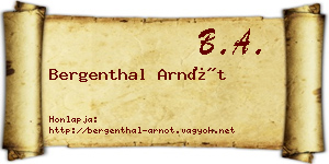 Bergenthal Arnót névjegykártya